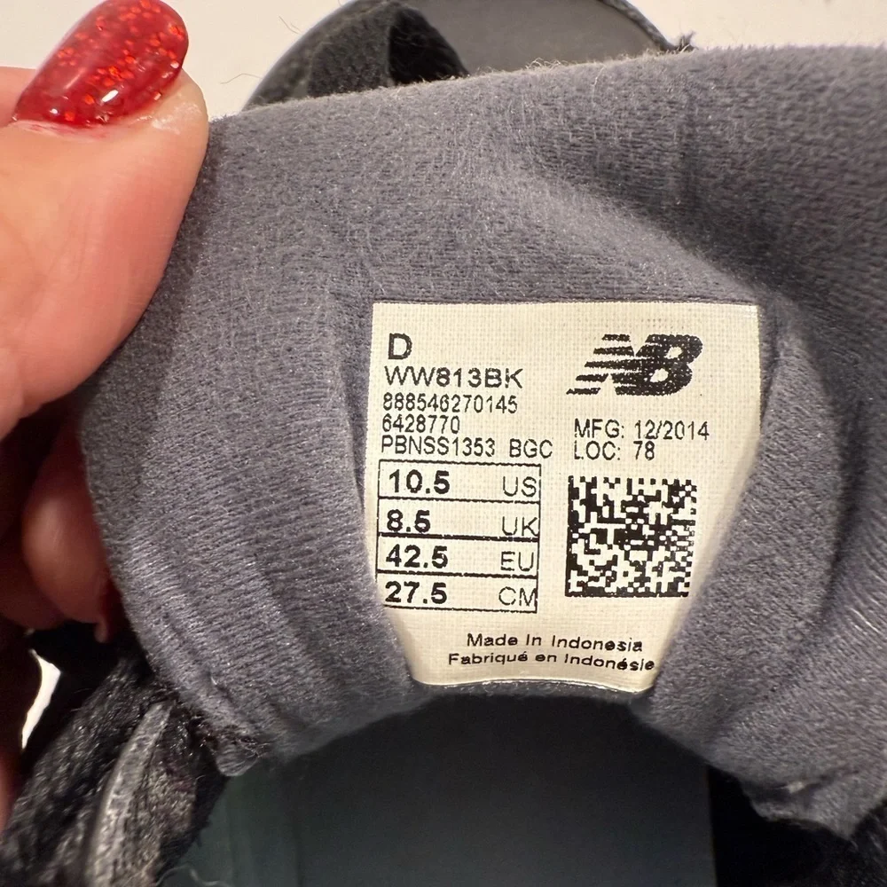 New Balance 813 Woman’s Black Sneaker WW813BK Rollbar Tech Walking Shoe Sz 10.5
